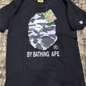 Bape Navy Blue Camo Ape Head T-Shirt